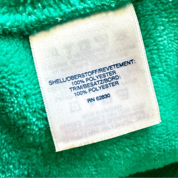EUC Lands' End Soft Teddy Fleece L Petite Teal Green 1/4 Snap Pullover Pockets - Picture 8 of 10